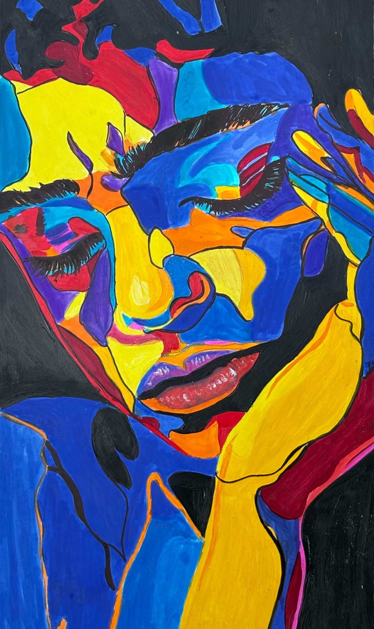 Abstract Portrait — original acrylic canvas sample